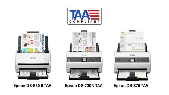 Epson Launches TAA-compliant Desktop Document Scanners