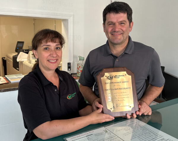 Minuteman Press Franchise Owners Antonio & Yvette Duarte Celebrate Two Years in New Bedford, MA, Talk Business Growth & Top Appearance Award