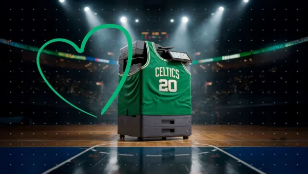 Kyocera and the Boston Celtics celebrate over 20 years of partnership.
